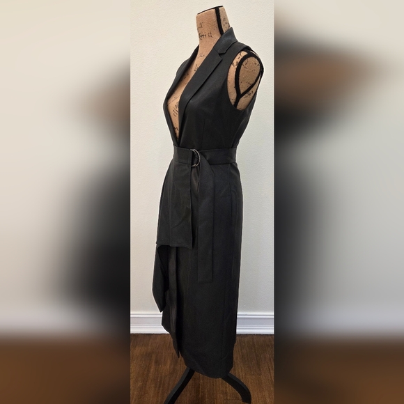 BCBG Maxazria Faux Leather Belted Long Vest XXS - Picture 7 of 7
